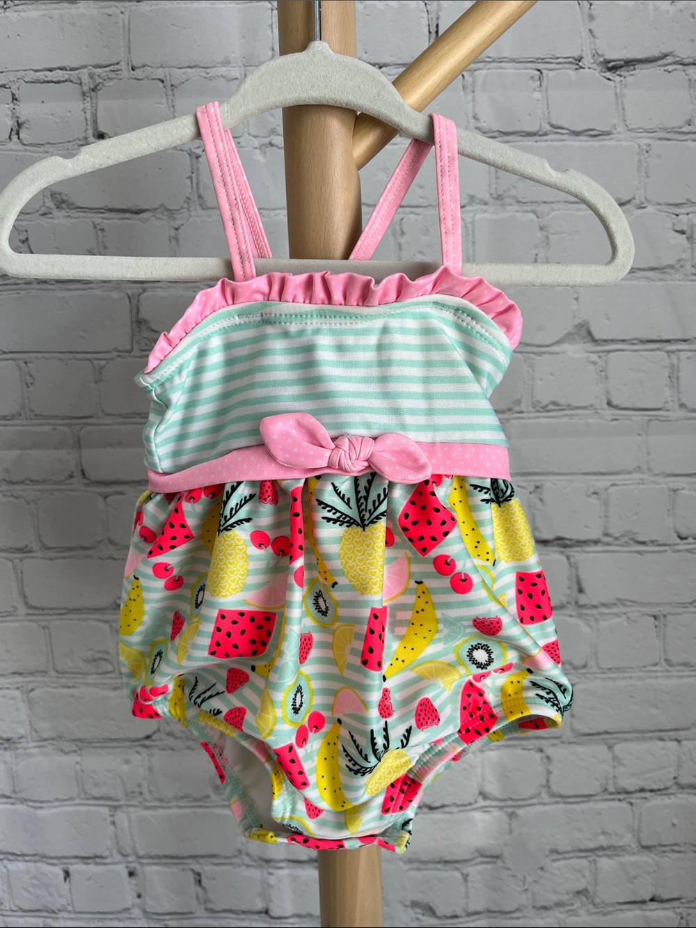 ⭐️⭐️PICK 5 / $20 Target Baby Girls Pink & Mint Fruit Print One-Piece Swimsuit